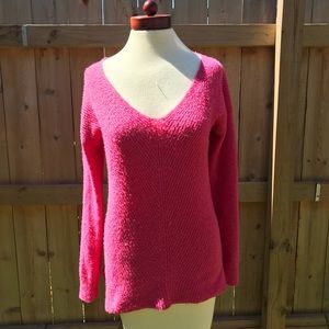 Abound Nordstrom Sweater Tunic Hot Pink VNeck